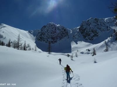 Día de esquí de travesía avanzado en Serre Chevalier, cerca de Briançon