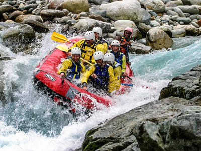 Rafting down the Sesia River near Alagna Valsesia