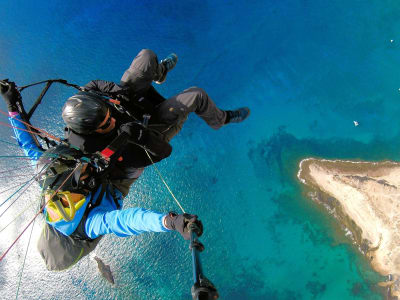 Tandem paragliding flight over the Teide National Park, Tenerife