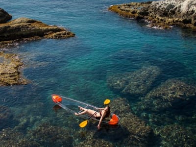 Guided excursion in a transparent kayak in the Poniente area, Almeria