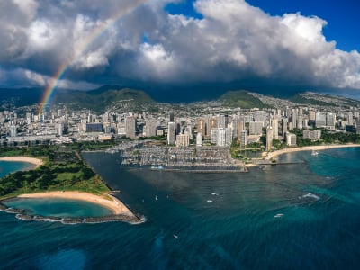 Helicopter tour over Honolulu