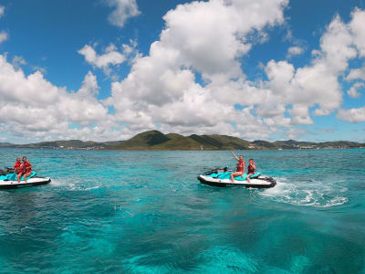 Jet-Ski-Einführung in der Bucht von Le Marin, Martinique