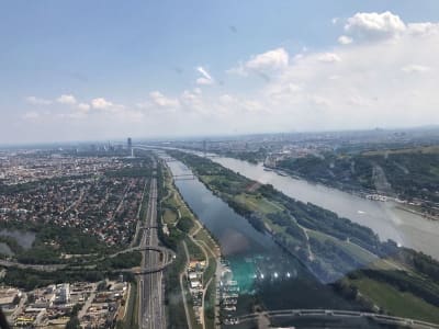 Scenic helicopter flight over Vienna, from Gablitz