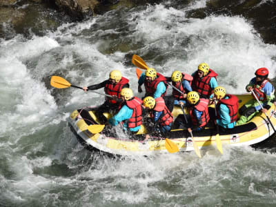 Rafting down the Noguera Pallaresa river near Llavorsi, Lleida