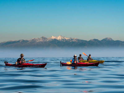 Excursión de medio día en kayak de mar por la costa al este de Kalamata, Grecia