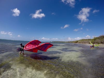 Cours de kitesurf à Sainte-Anne, Guadeloupe