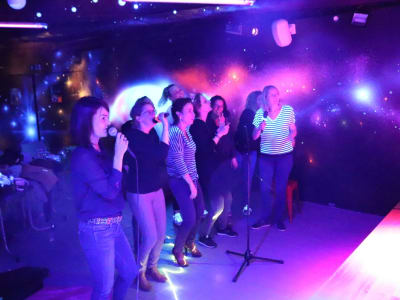 Karaoke session in La Garenne-Colombes, near Paris