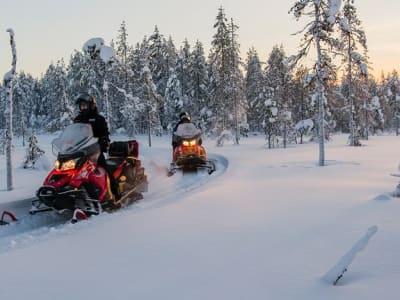 Aventura en moto de nieve para conocer a Papá Noel y los renos desde Rovaniemi