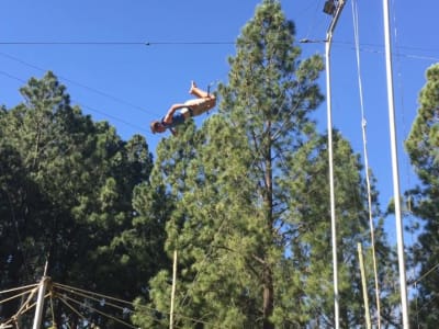 Flying trapeze swing in Drakensberg