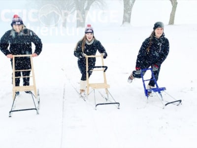 Randonnée guidée en trottinette des neiges dans le Yukon, au départ de Whitehorse