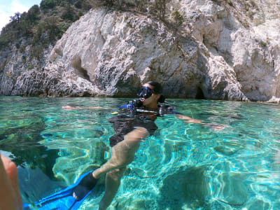 Schnorcheln Bootsfahrt in Zakynthos Marine Park & Keri Höhlenwandern, von Laganas