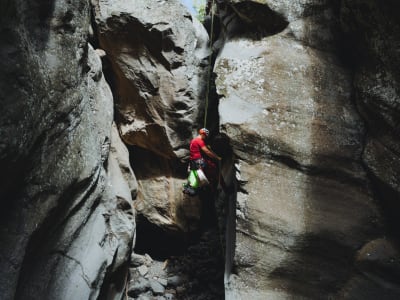 Canyoning sec près de Vilaflor dans le sud, Tenerife