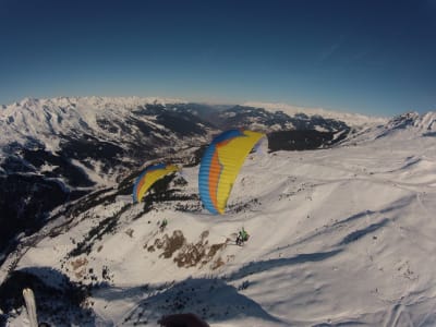 Tandem-Gleitschirmflug in Courchevel vom Col de la Loze