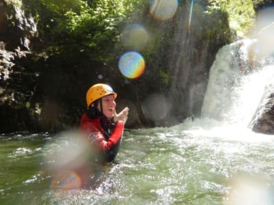 Family canyoning at Rose Garden Gorge in Tarrenz, Tyrol