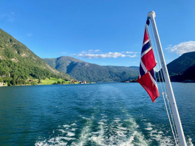 Abendliche Bootsfahrt auf dem Barsnesfjord von Sogndal nach Årøy