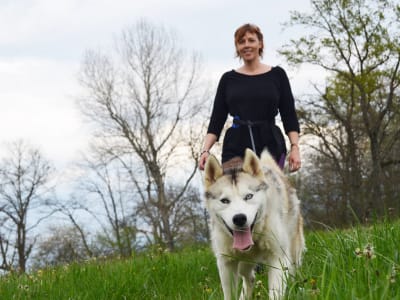 Wandern mit Hunden in Saint-François-de-Sales, in der Nähe von Aix-les-Bains