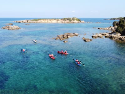 Sea kayaking excursion starting from St. Andrew's Bay near Pyrgos