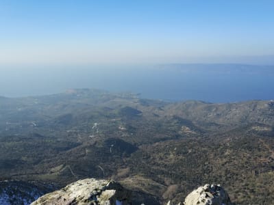 Safari en 4x4 dans la montagne Lepetymnos, nourrir les chevaux sauvages, à Lesbos