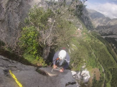 Klettersteig in La Hermida, Kantabrien