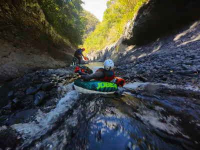 Tubing in the Langevin River at Saint-Joseph, Reunion Island