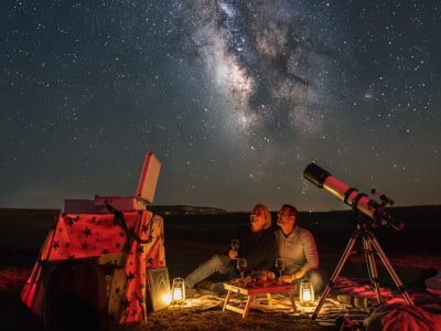 Observation des étoiles dans le désert de Tabernas, près d'Almería