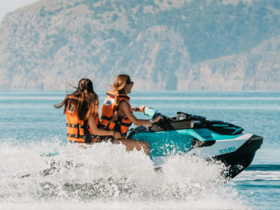 Guided Jet ski excursion along Alcudia beach, Mallorca