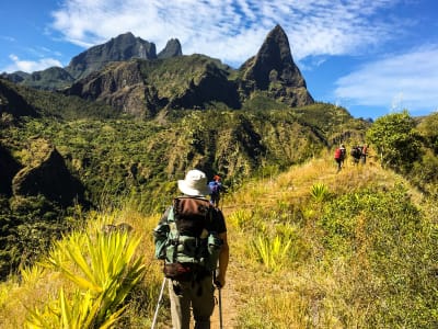 Hiking in the Cirque de Mafate, Reunion Island