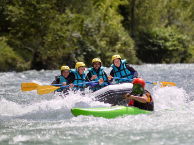 Mini-Rafting auf der Gave de Pau im Vallée des Gaves, Hautes-Pyrénées