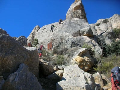 Klettersteig in der Serra de Montsant, in der Nähe von Tarragona