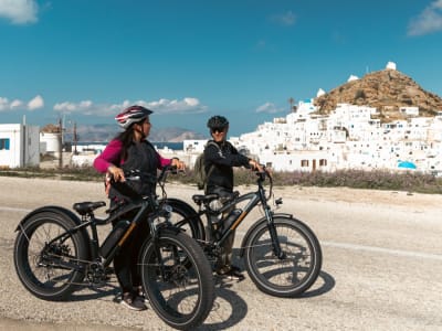 Excursion privée en eBike à la tombe d'Homère et à la fromagerie Diaseli depuis Chora à Ios