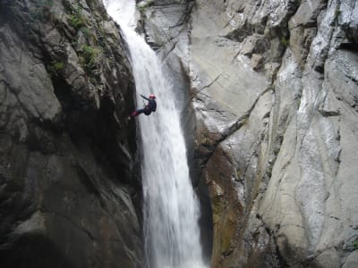 Canyoning in Gorges du Llech in the Pyrenees Orientales