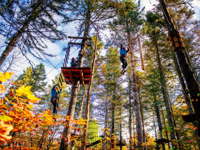 Canopy Tour im Parc Aventures Cap Jaseux an den Ufern des Saguenay Fjords, in der Nähe von Saguenay