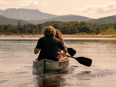 Kayaking down the Rouge River in the Laurentians from La Conception