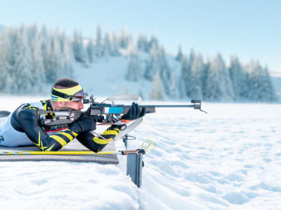 Winterbiathlon in Saint Lary Soulan, Pyrenäen