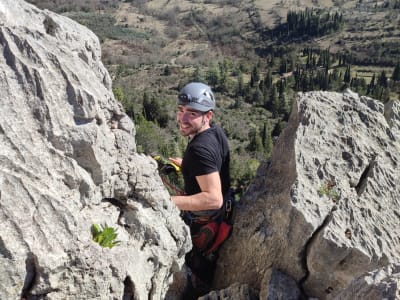 Climbing Lesson at Mont Caroux in the Haut-Languedoc Regional Nature Park