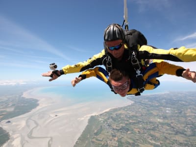 Tandem Skydiving above the Mont-Saint-Michel from Le Val-Saint-Père