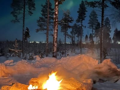 Soirée finlandaise autour d'un feu de camp à Rovaniemi