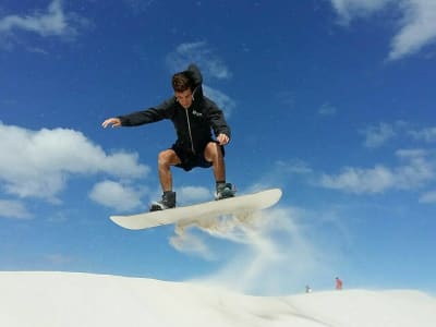 Sandboarding on the Atlantis Dunes near Cape Town