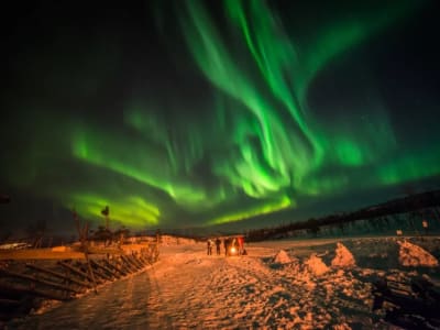 Nordlicht und nordisches Saunaerlebnis im Målselv-Tal von Moen 