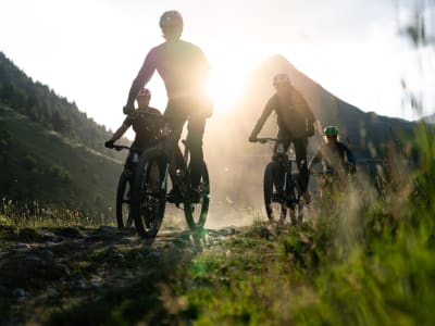 Sunset Electric Mountain Biking down the Col du Galibier in Le Monêtier-les-Bains, Serre Chevalier