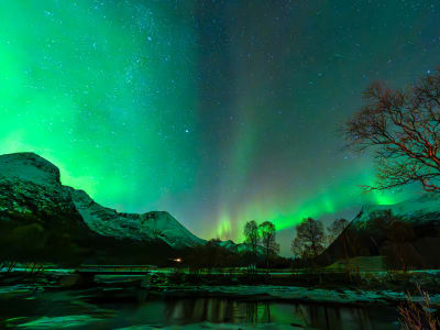 Caza de auroras boreales desde Sortland en Vesterålen