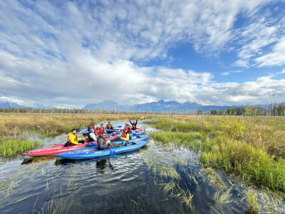 Lazy river kayak float down the Knik River, near Anchorage 