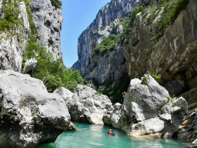 Whitewater swimming excursion in the Verdon