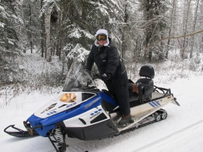 Geführte Schneemobiltour im Hinterland von Fairbanks, Alaska