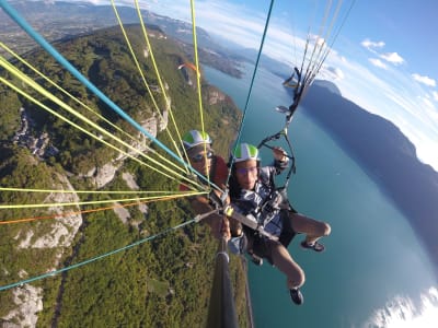 Tandem Paragliding above Lake Bourget, near Aix-les-Bains