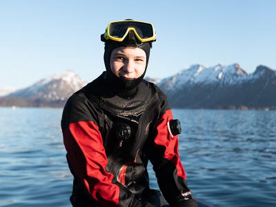 Dry suit Scuba Diving Introduction in the Lofoten Archipelago from Ballstad