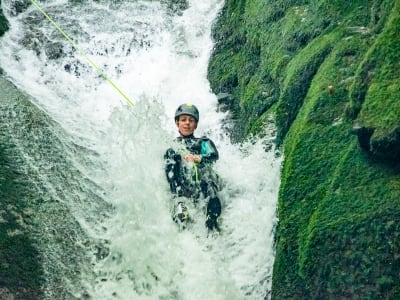 Canyoning in the Escales canyon in Vicdessos, Ariege