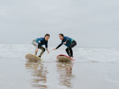 Clases particulares de surf en la playa de la Côte des Basques de Biarritz
