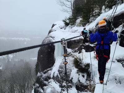 Winter Via Ferrata on Mont Catherine in the Laurentians