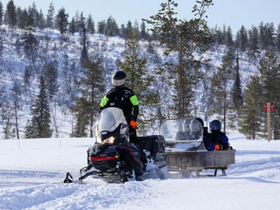 Snowmobile and Ice Fishing Excursion around Finnish Lapland from Saariselkä